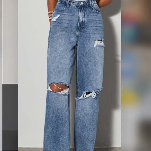 Missguided Denim - Misguided, Baggy boyfriend blue jeans